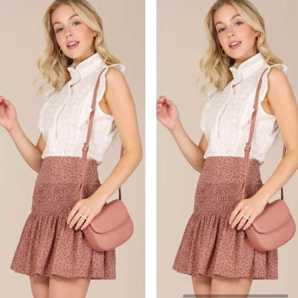 FIREFLYLANE1 Dresses & Skirts - Floral Smocked Mini Skirt
